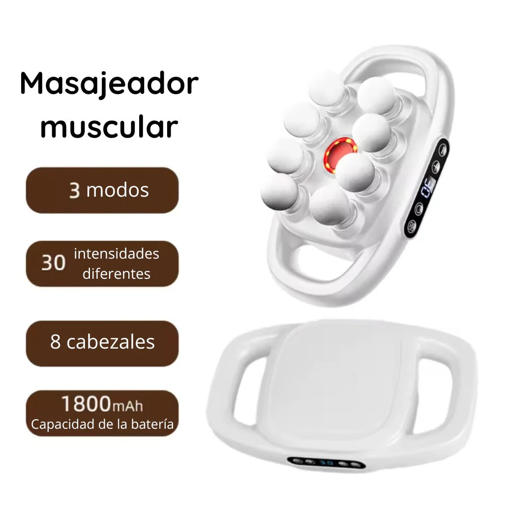 Masajeador Muscular Profesional 8 Cabezales