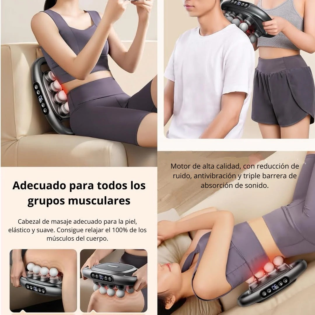 Masajeador Muscular Profesional 8 Cabezales